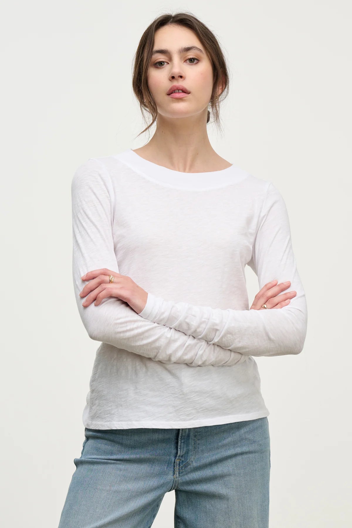 Priya long sleeve round neck WHITE