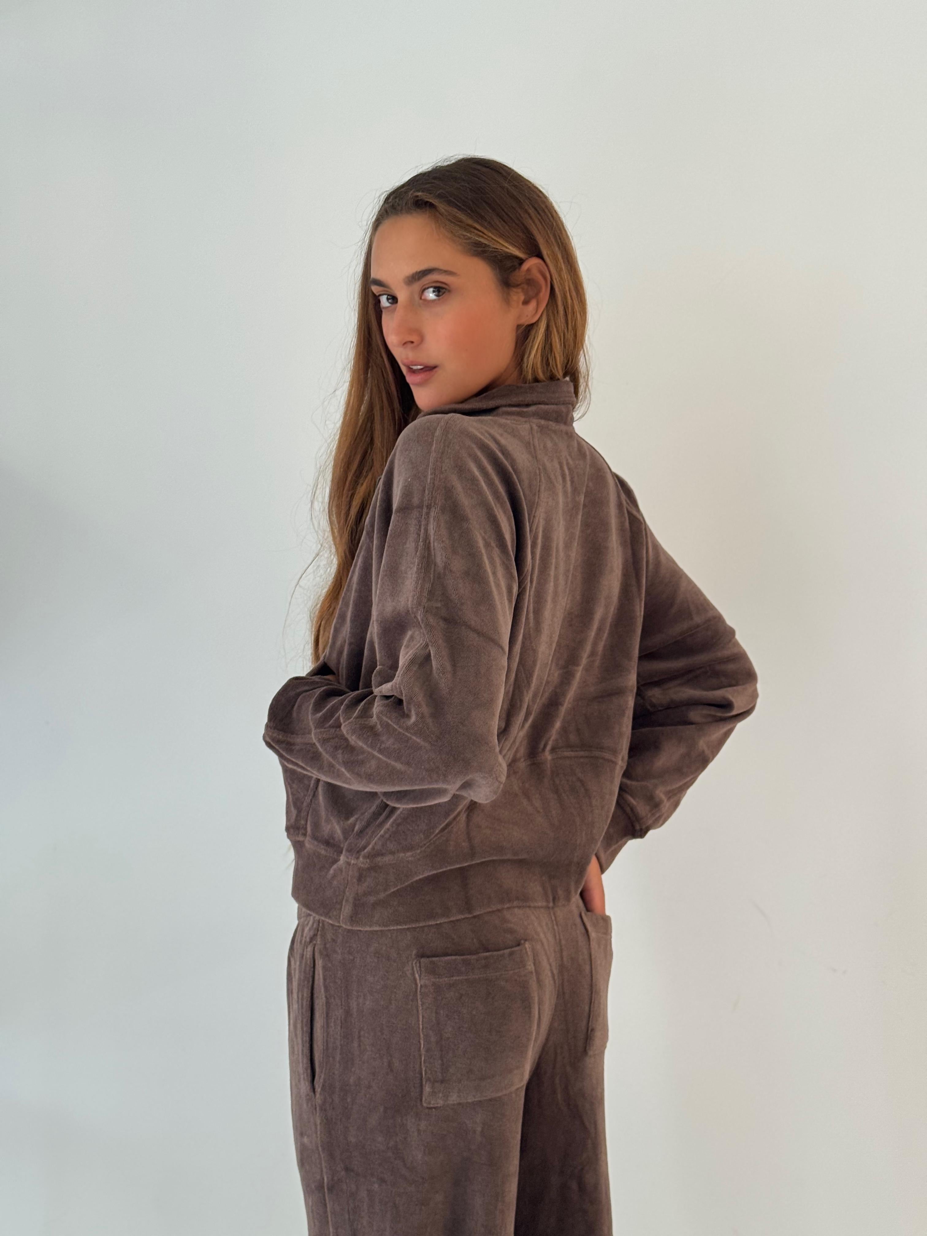 Claire zip hoodie CHOCOLAT