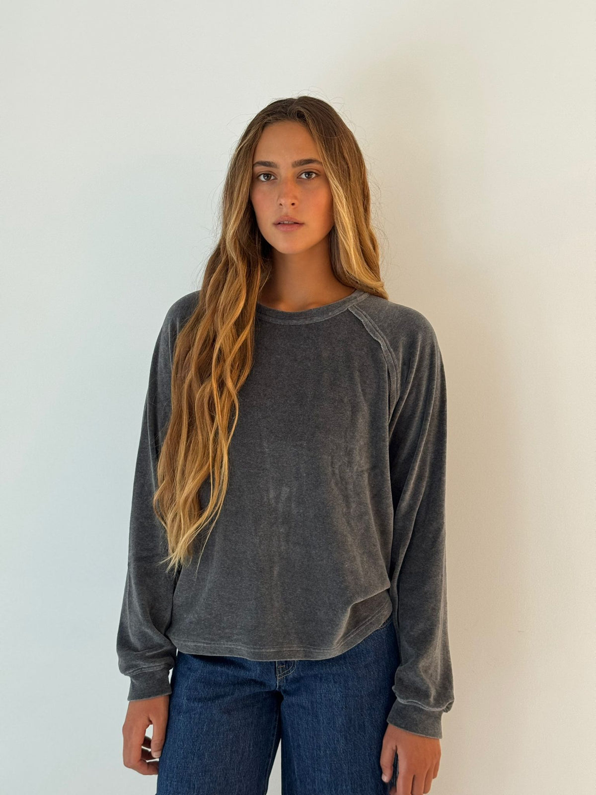 Tarn knit sweatshirt DARK GREY