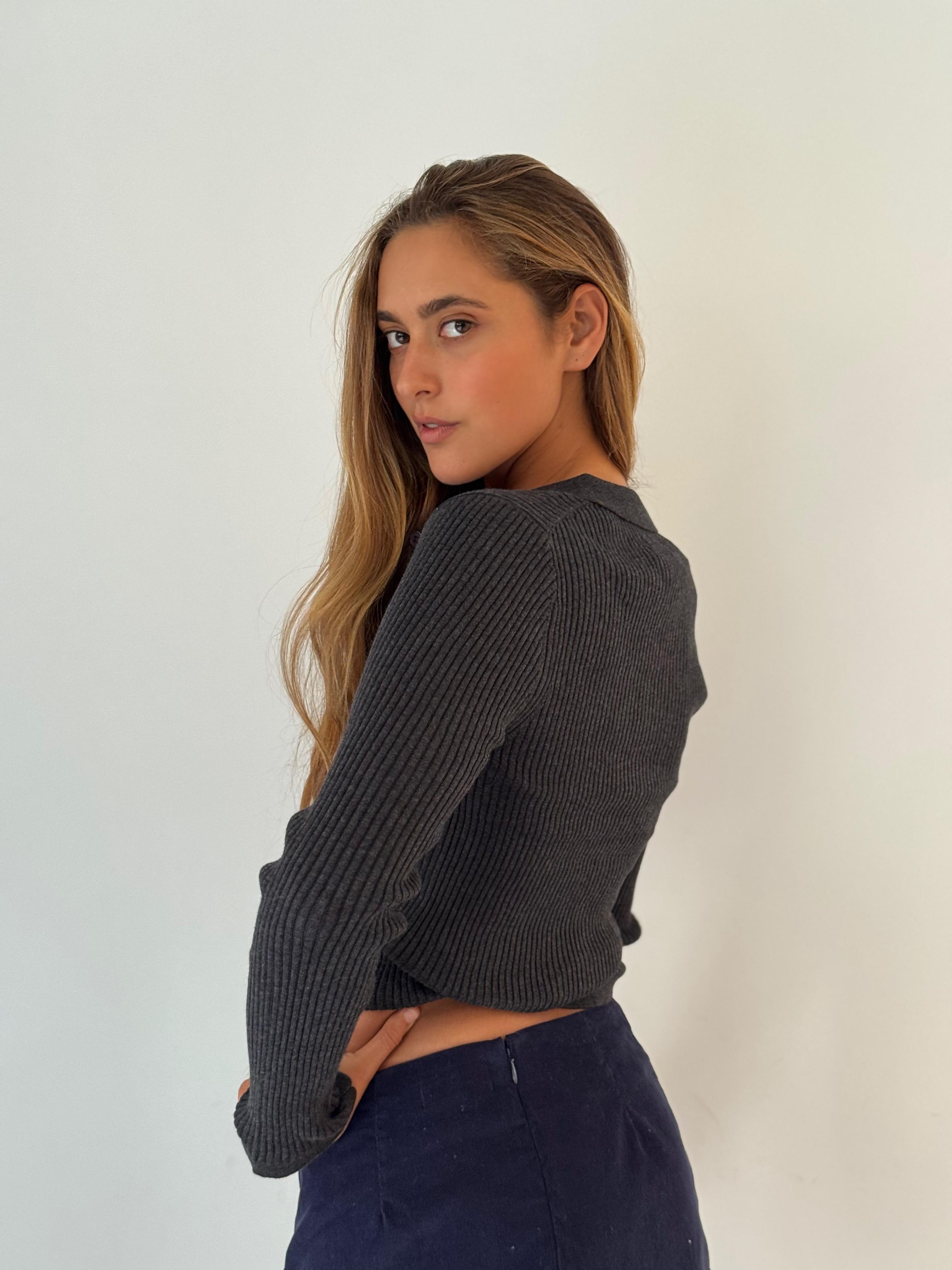 Nikki fitted ribbed knit CINDER