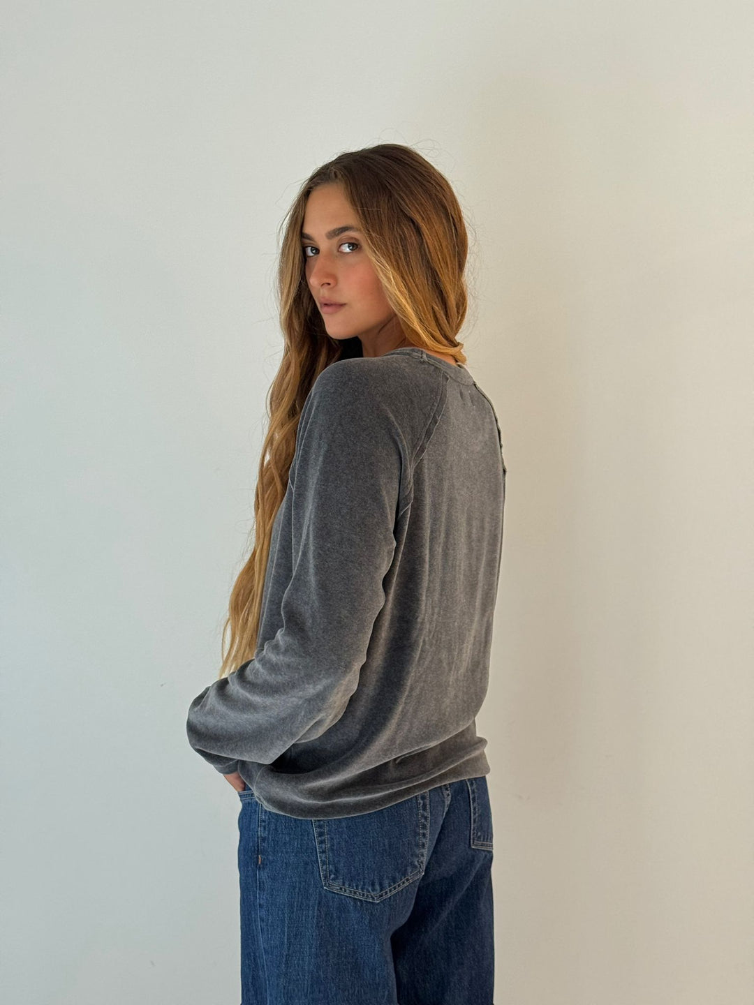 Tarn knit sweatshirt DARK GREY