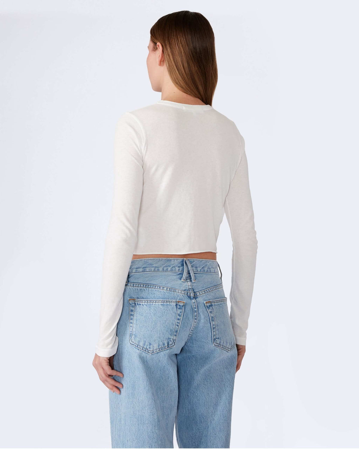 Baby LS crop tee NATURAL WHITE