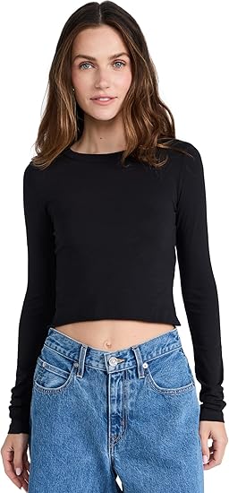 Baby LS crop tee RAVEN