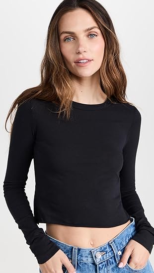 Baby LS crop tee RAVEN