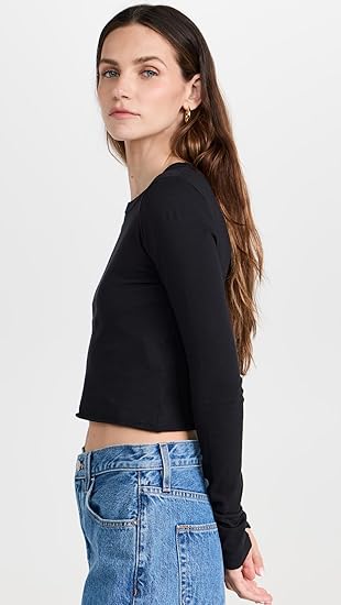 Baby LS crop tee RAVEN