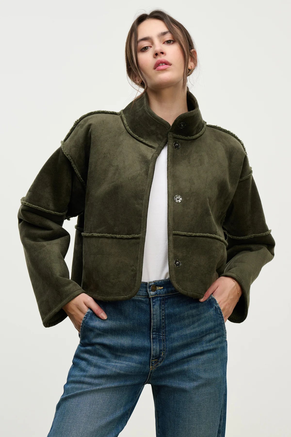 Kelly short sherpa jacket ARMY