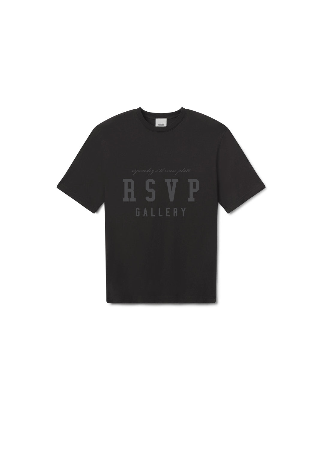 Short sleeve mock neck collage DARK GREY