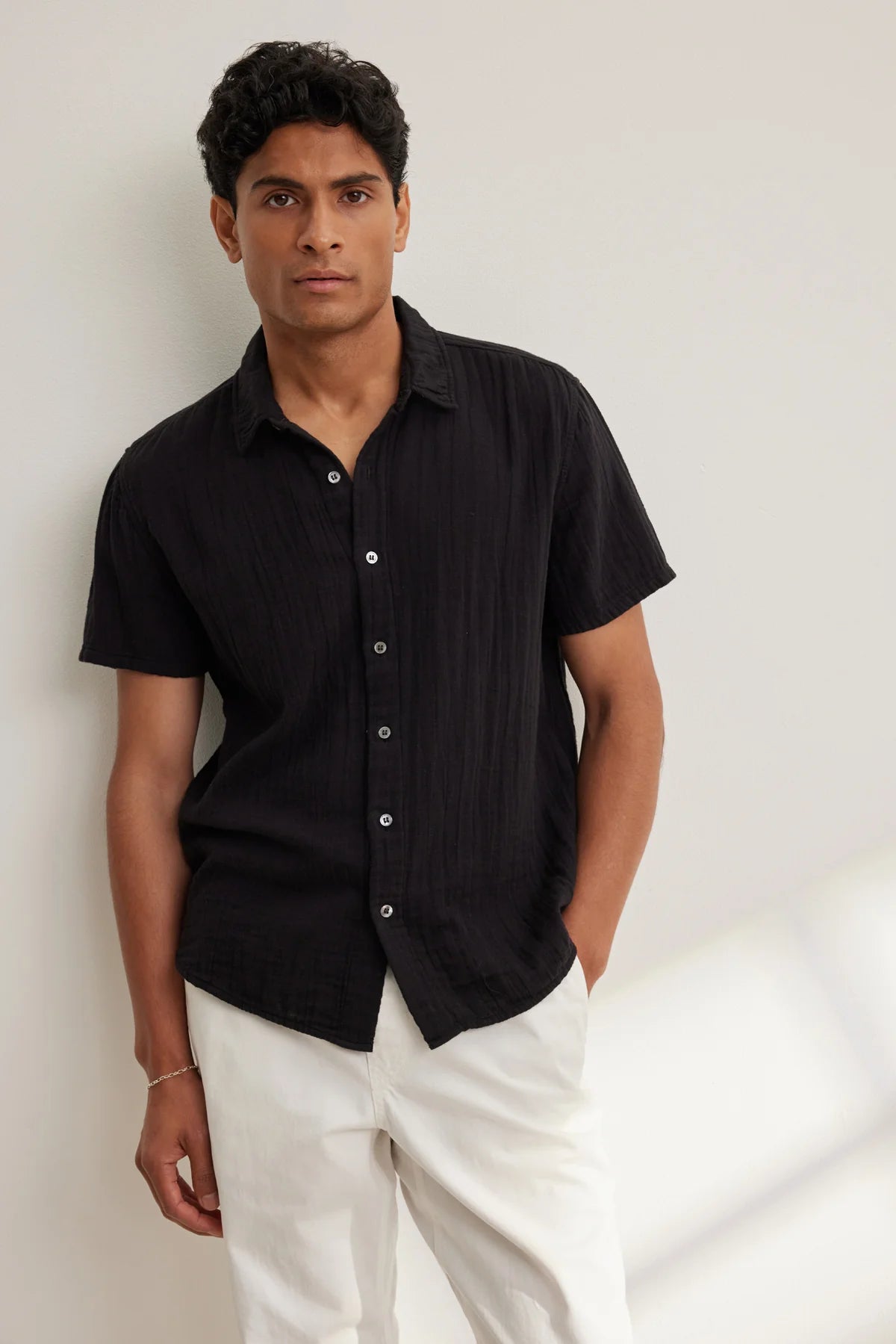 Christian s/s btn up shirt BLACK