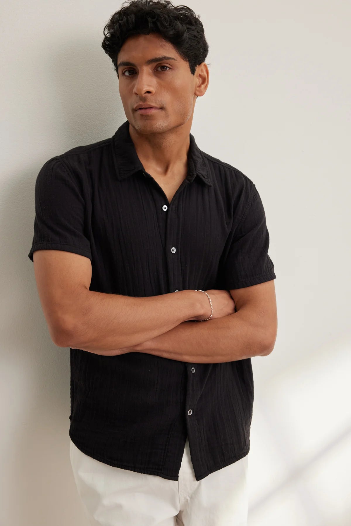 Christian s/s btn up shirt BLACK